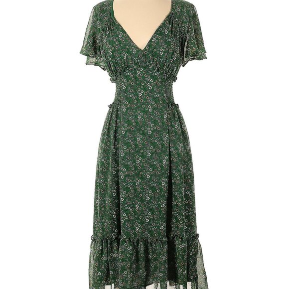 Max studio Midi Green Floral Dress - Picture 1 of 4